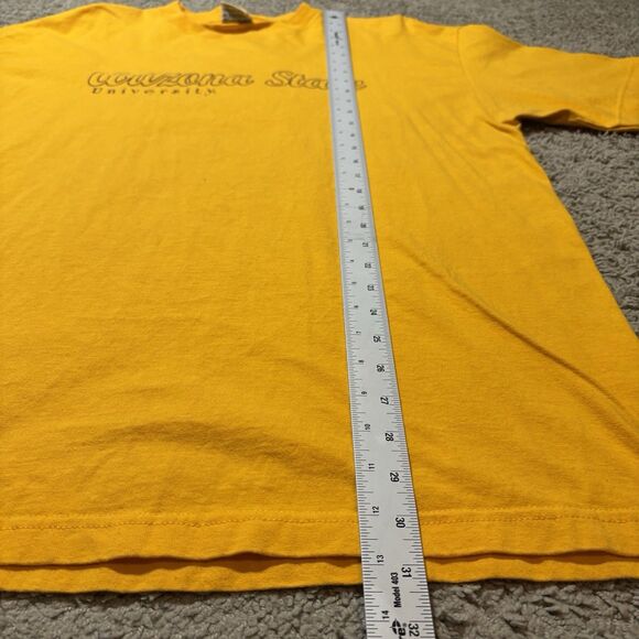 Vintage ASU Arizona State Sun Devils Yellow T-Shirt Mens XL TLC Sportswear 90s - Picture 4 of 6